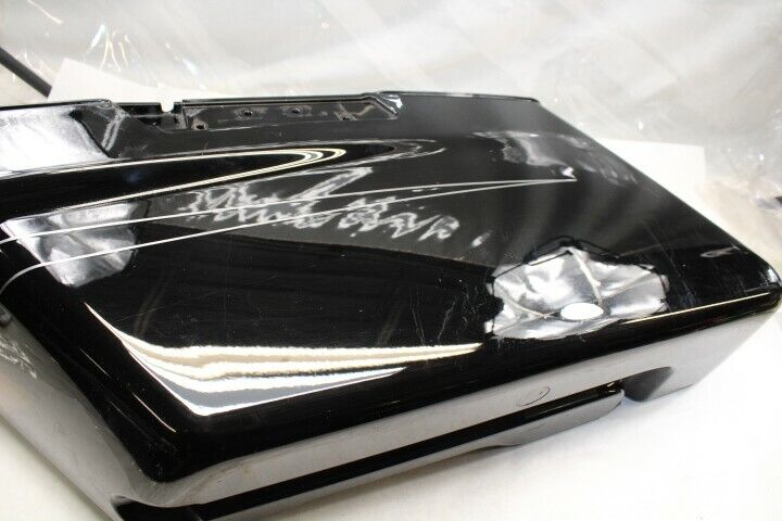 OEM Harley Davidson Saddlebag Bottom LEFT Gloss Black Silver Pinstripe 90200414
