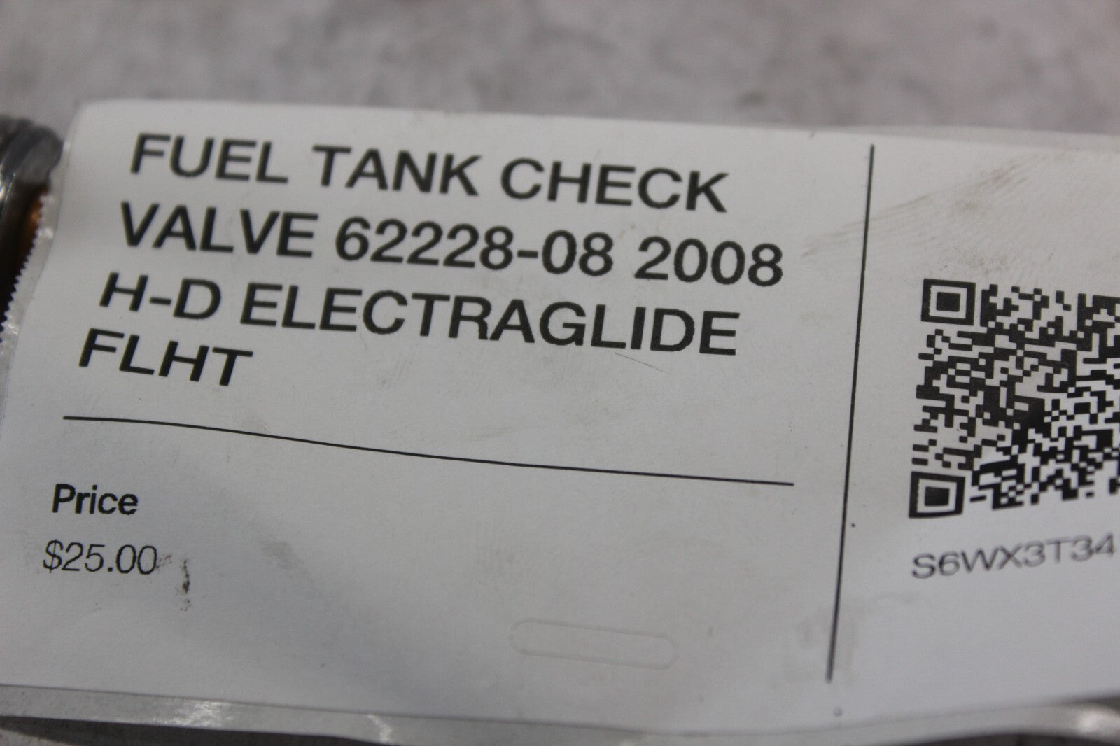 FUEL TANK CHECK VALVE 62228-08 2008 H-D ELECTRAGLIDE FLHT