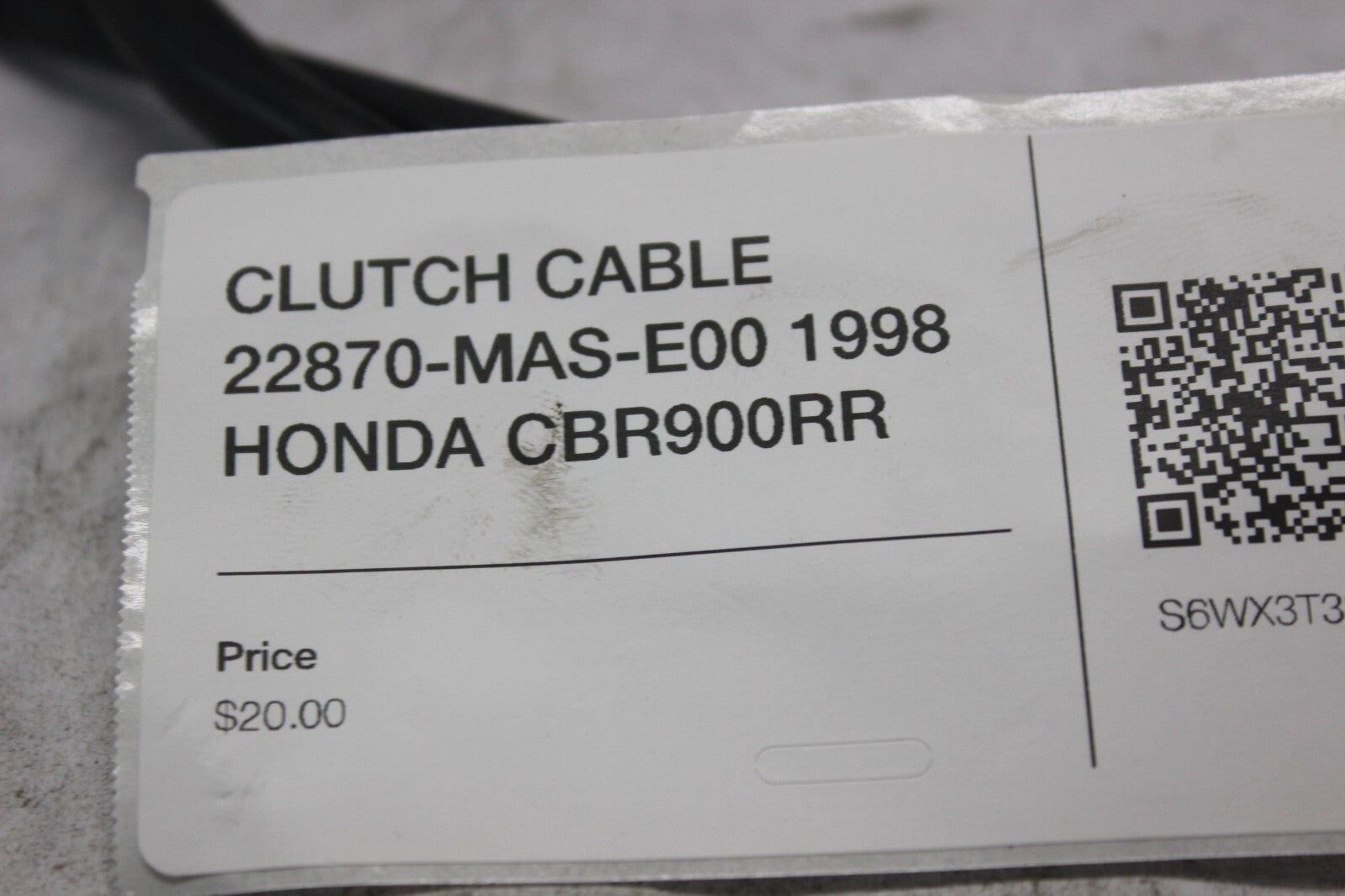 CLUTCH CABLE 22870-MAS-E00 1998 HONDA CBR900RR