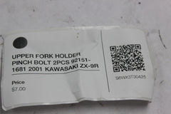 UPPER FORK HOLDER PINCH BOLT 2PCS 92151-1681 2001 KAWASAKI ZX-9R