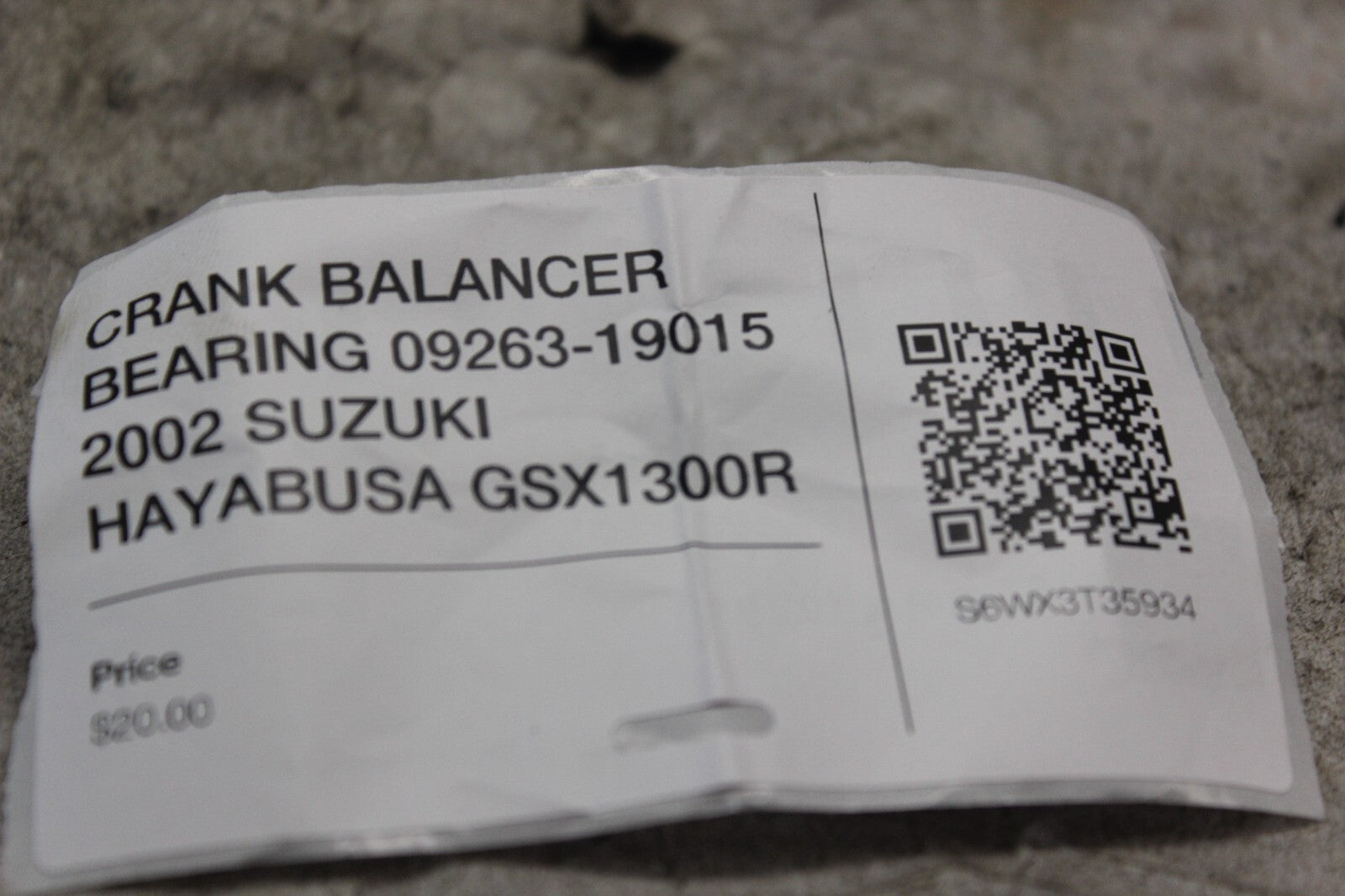 CRANK BALANCER BEARING 09263-19015 2002 SUZUKI HAYABUSA GSX1300R