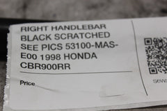 RIGHT HANDLEBAR BLACK SCRATCHED SEE PICS 53100-MAS-E00 1998 HONDA CBR900RR