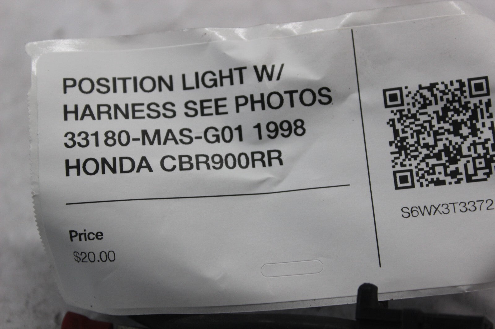 POSITION LIGHT W/ HARNESS SEE PHOTOS 33180-MAS-G01 1998 HONDA CBR900RR