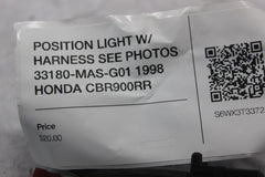 POSITION LIGHT W/ HARNESS SEE PHOTOS 33180-MAS-G01 1998 HONDA CBR900RR