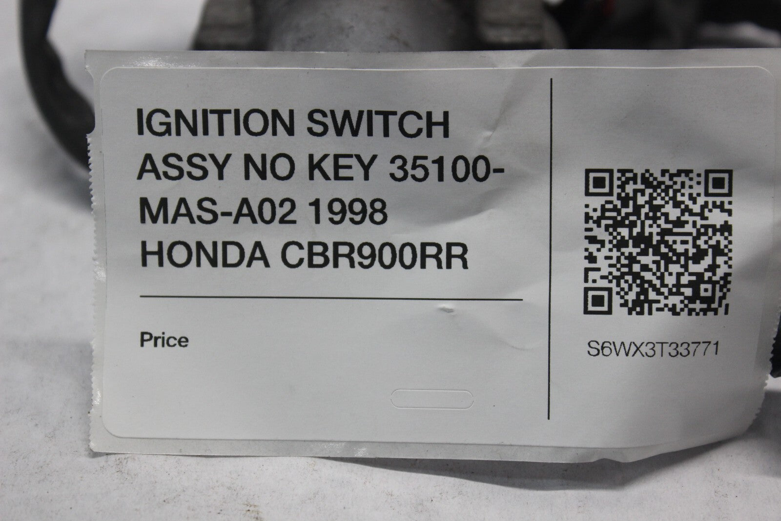 IGNITION SWITCH ASSY NO KEY 35100-MAS-A02 1998 HONDA CBR900RR
