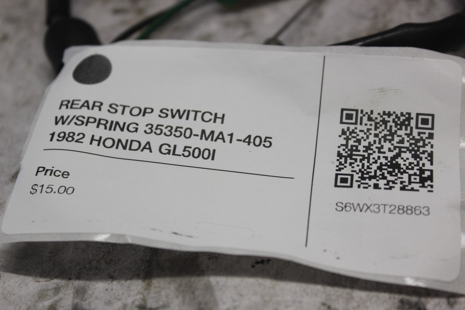 REAR STOP SWITCH W/SPRING 35350-MA1-405 1982 HONDA GL500I SILVERWING