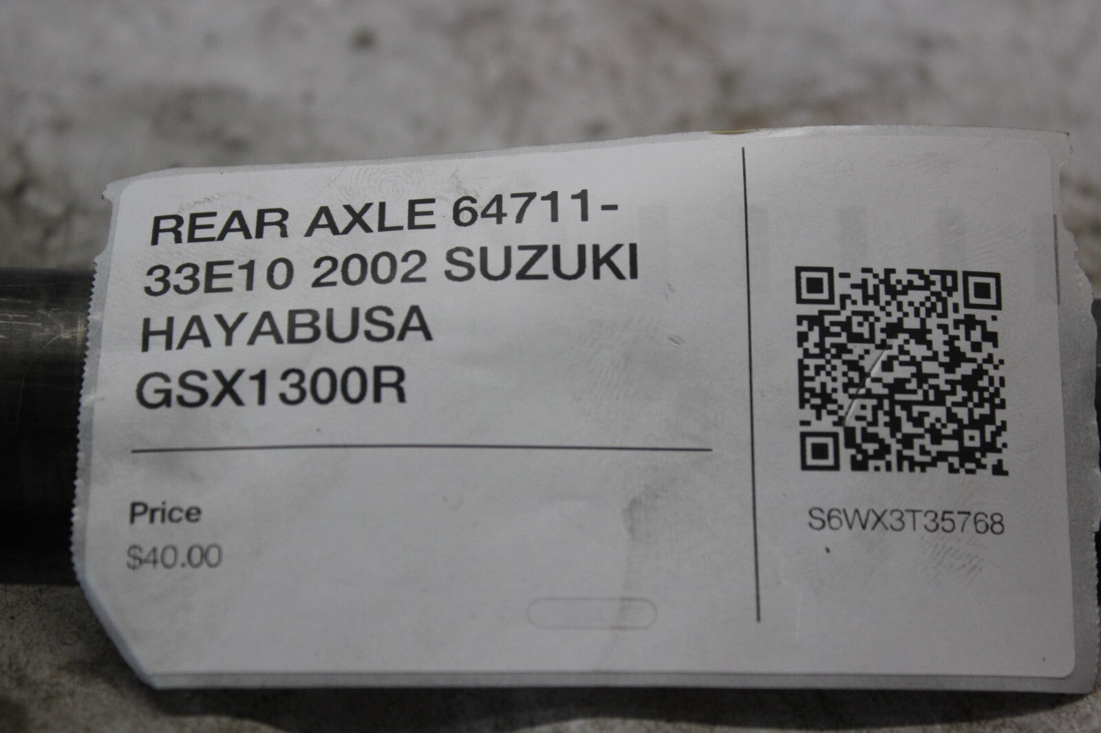 REAR AXLE 64711-33E10 2002 SUZUKI HAYABUSA GSX1300R