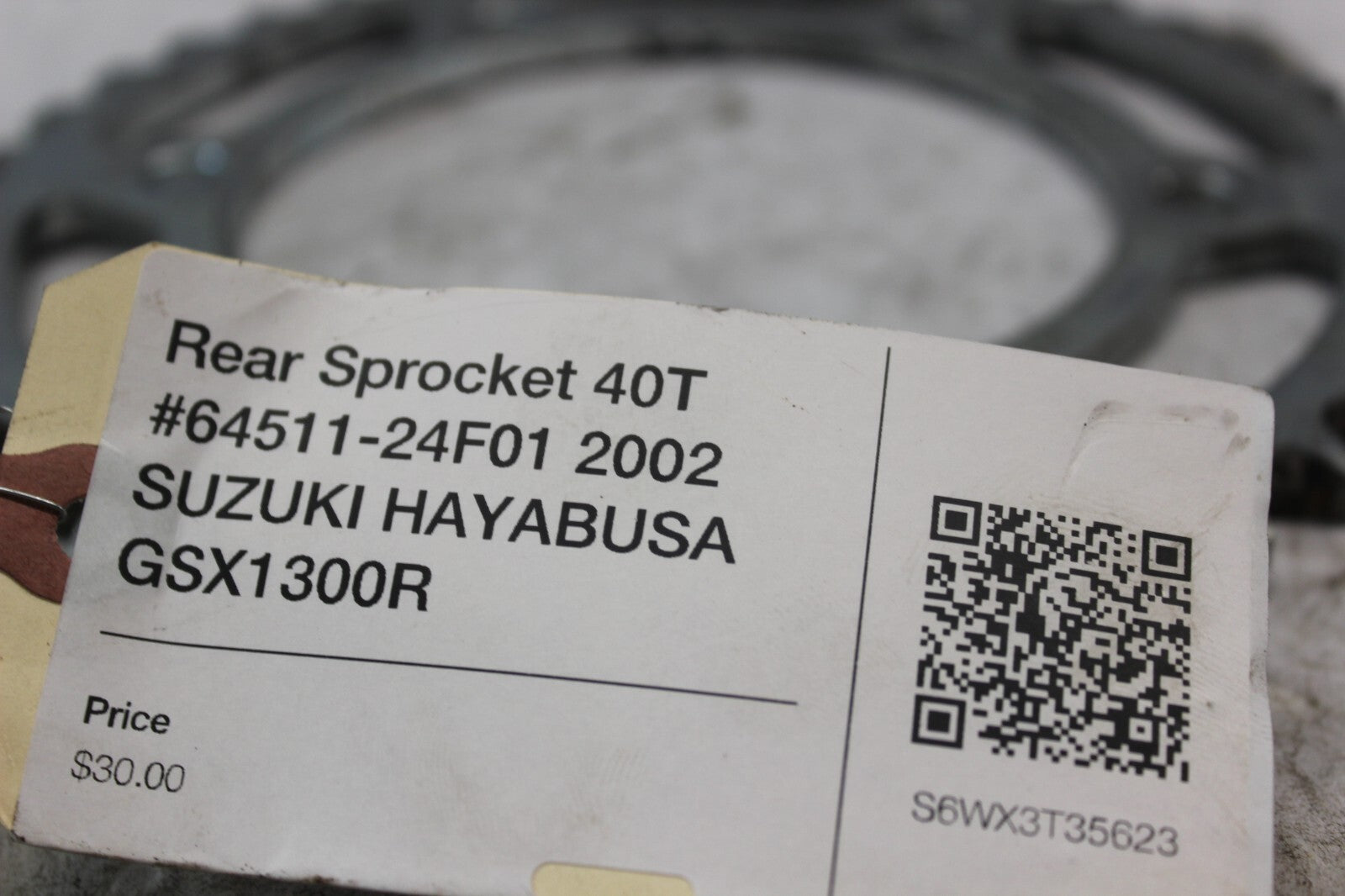 Rear Sprocket 40T #64511-24F01 2002 SUZUKI HAYABUSA GSX1300R