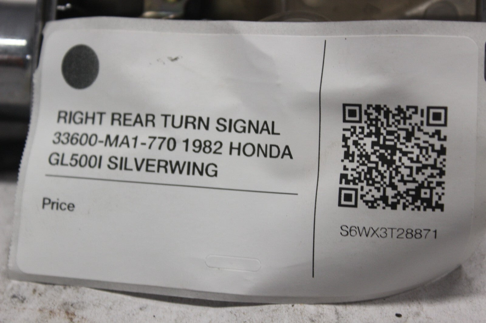 RIGHT REAR TURN SIGNAL 33600-MA1-770 1982 HONDA GL500I SILVERWING