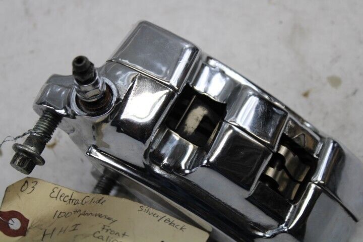 Chrome Front Brake Caliper LEFT 2003 Harley Davidson FLHT Silver Black