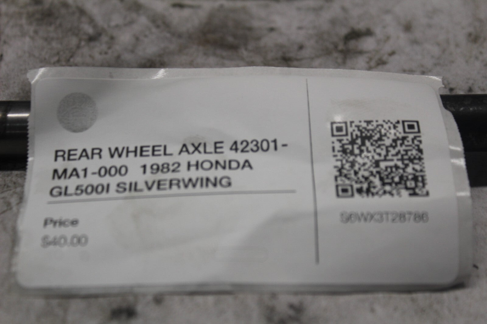 REAR WHEEL AXLE 42301-MA1-000  1982 HONDA GL500I SILVERWING