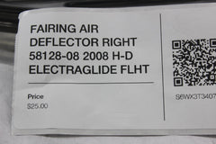 FAIRING AIR DEFLECTOR RIGHT 58128-08 2008 H-D ELECTRAGLIDE FLHT