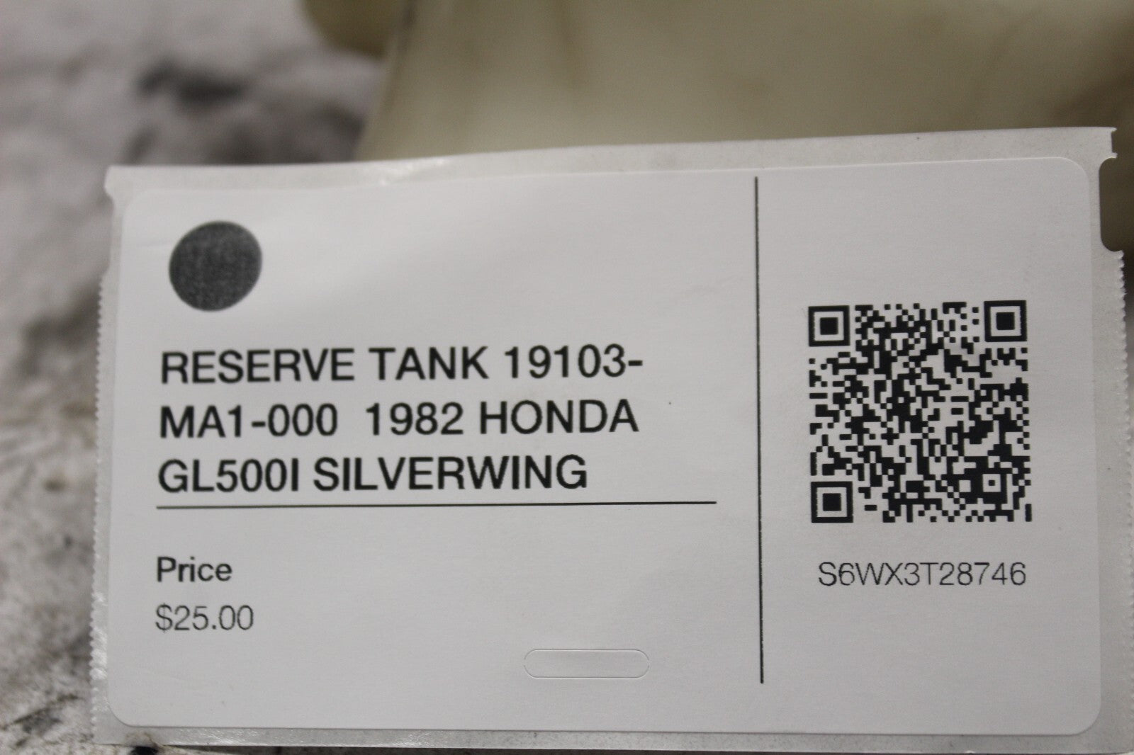 RESERVE TANK 19103-MA1-000  1982 HONDA GL500I SILVERWING