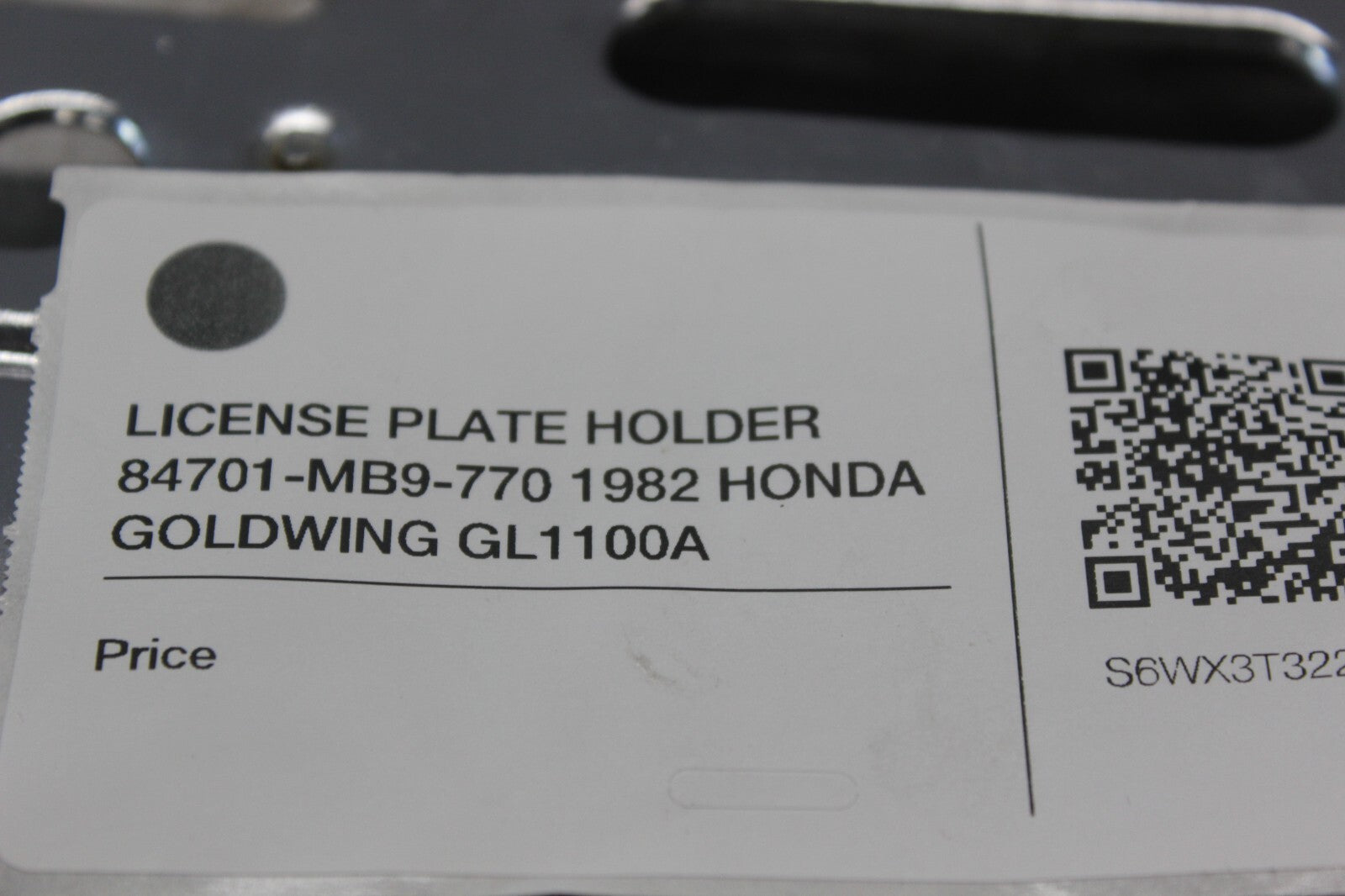 LICENSE PLATE HOLDER 84701-MB9-770 1982 HONDA GOLDWING GL1100A