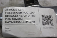 CHROME LEFT PASSENGER FOOTBAR BRACKET 43700-24F00 2002 SUZUKI HAYABUSA GSX1300R