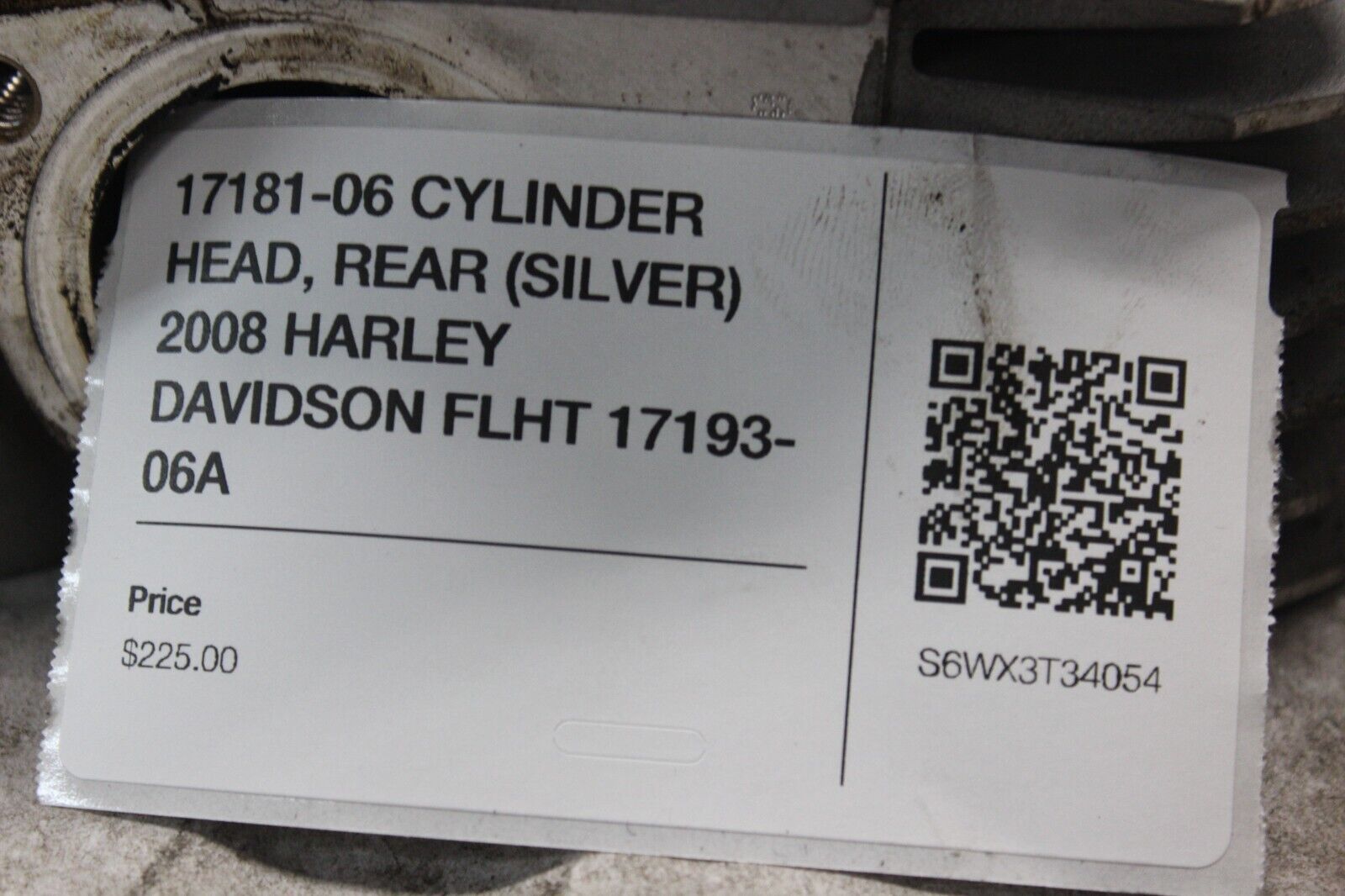 17181-06 CYLINDER HEAD, REAR (SILVER) 2008 HARLEY DAVIDSON FLHT 17193-06A