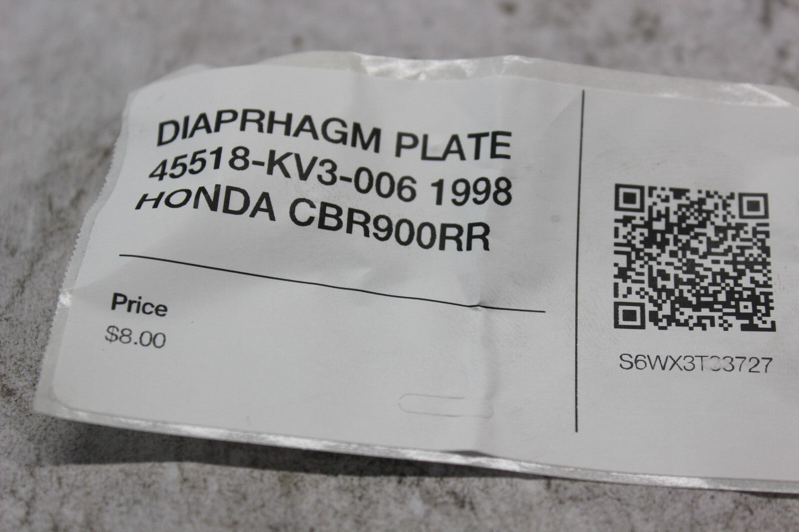 DIAPRHAGM PLATE 45518-KV3-006 1998 HONDA CBR900RR
