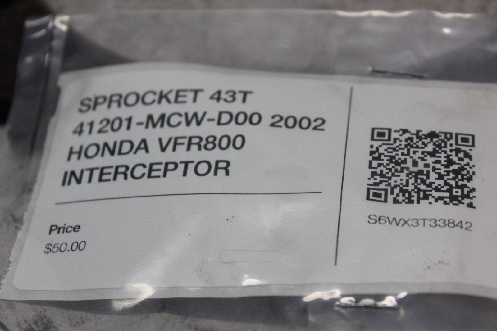 SPROCKET 43T 41201-MCW-D00 2002 HONDA VFR800 INTERCEPTOR