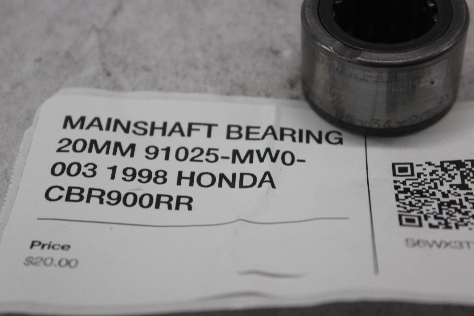MAINSHAFT BEARING 20MM 91025-MW0-003 1998 HONDA CBR900RR