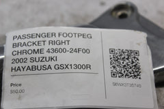PASSENGER FOOTPEG BRACKET RIGHT CHROME 43600-24F00 2002 SUZUKI HAYABUSA GSX1300R