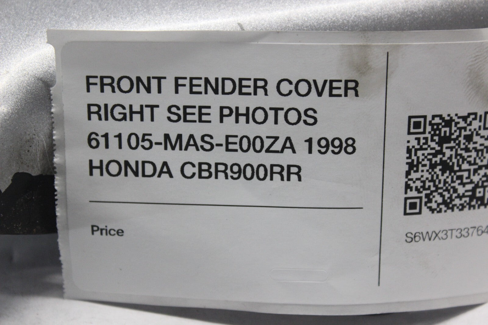 FRONT FENDER COVER RIGHT SEE PHOTOS 61105-MAS-E00ZA 1998 HONDA CBR900RR