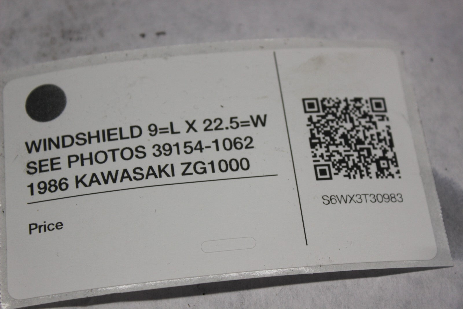 WINDSHIELD 9=L X 22.5=W SEE PHOTOS 39154-1062 1986 KAWASAKI ZG1000