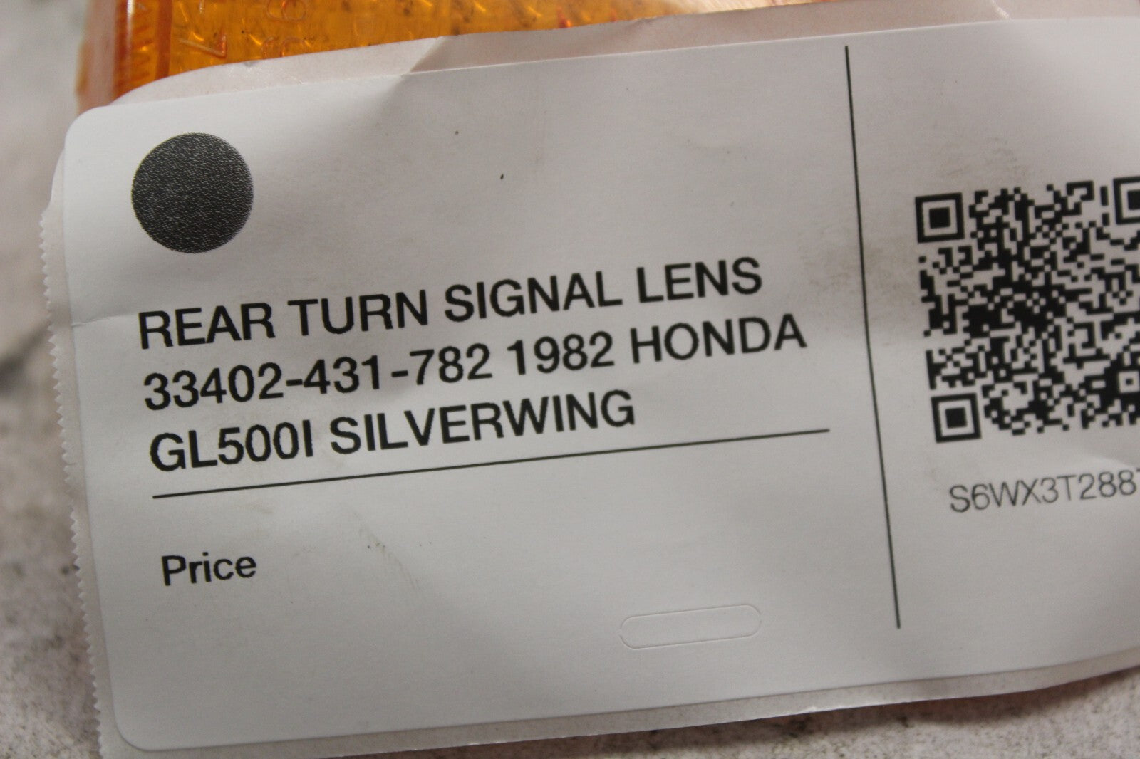 REAR TURN SIGNAL LENS 33402-431-782 1982 HONDA GL500I SILVERWING
