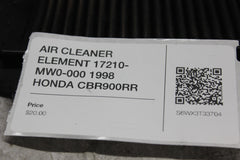 AIR CLEANER ELEMENT 17210-MW0-000 1998 HONDA CBR900RR