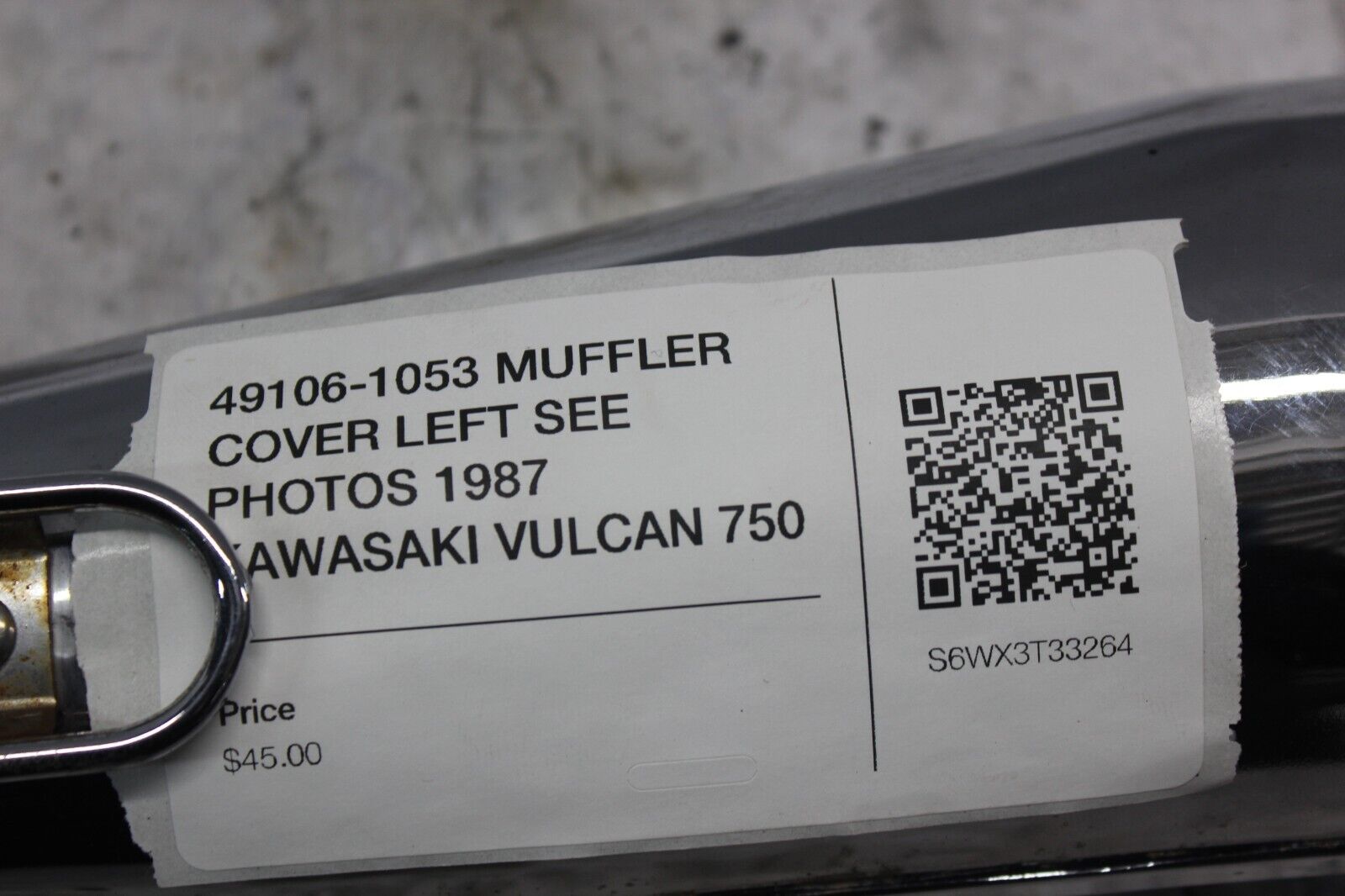 49106-1053 MUFFLER COVER LEFT SEE PHOTOS 1987 KAWASAKI VULCAN 750