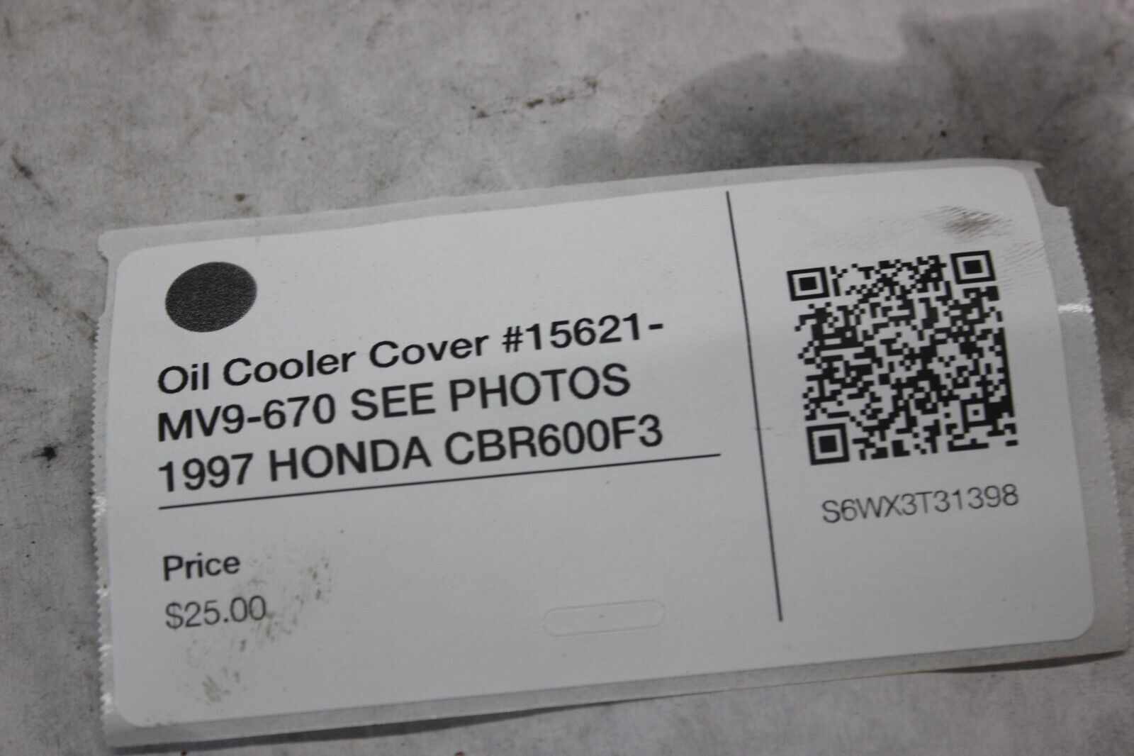 Oil Cooler Cover #15621-MV9-670 SEE PHOTOS 1997 HONDA CBR600F3