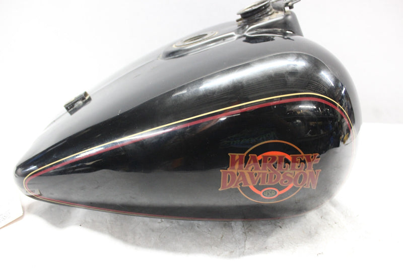 GAS TANK VIVID BLACK W/ RED & GOLD STRIPE 61019-00CF 2000 H-D ELECTRAGLIDE FLHT