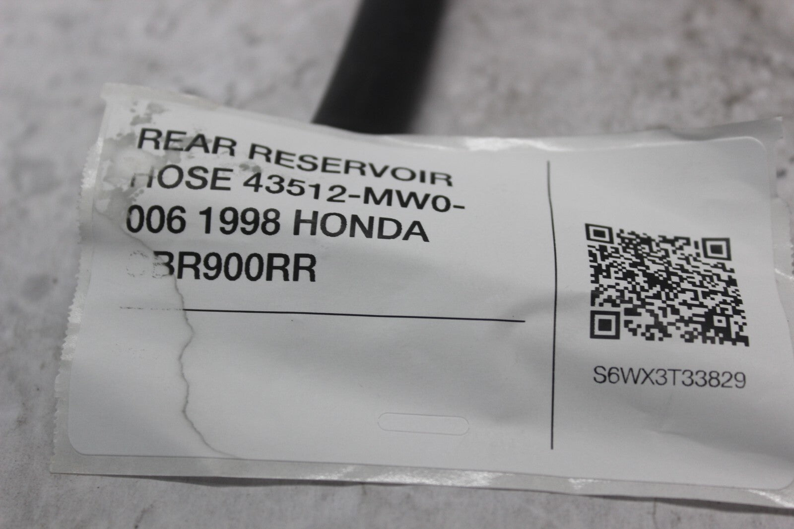 REAR RESERVOIR HOSE 43512-MW0-006 1998 HONDA CBR900RR