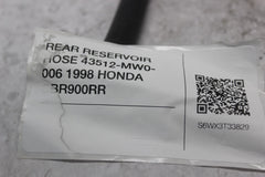 REAR RESERVOIR HOSE 43512-MW0-006 1998 HONDA CBR900RR