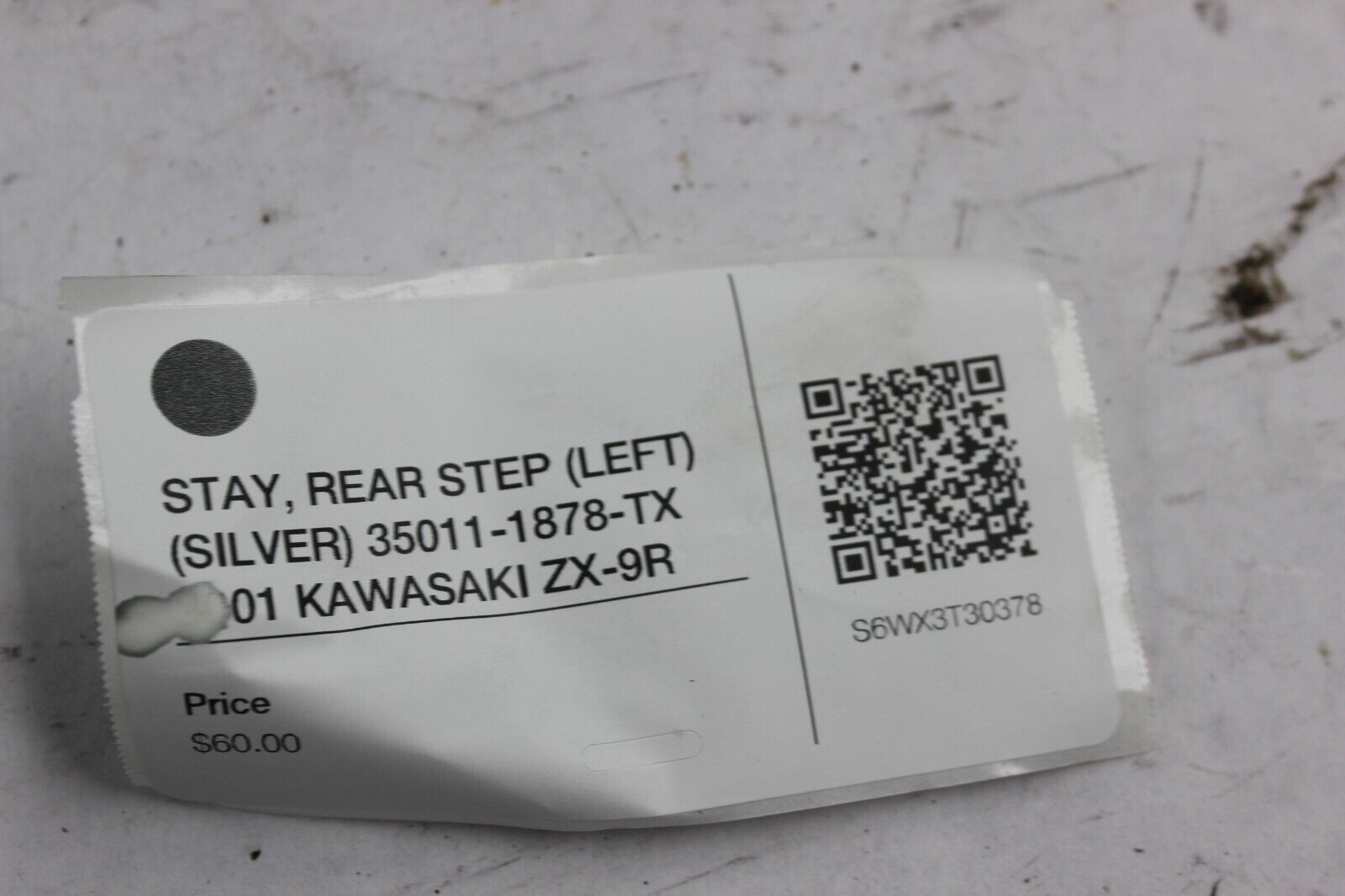 STAY, REAR STEP (LEFT) (SILVER) 35011-1878-TX 2001 KAWASAKI ZX-9R