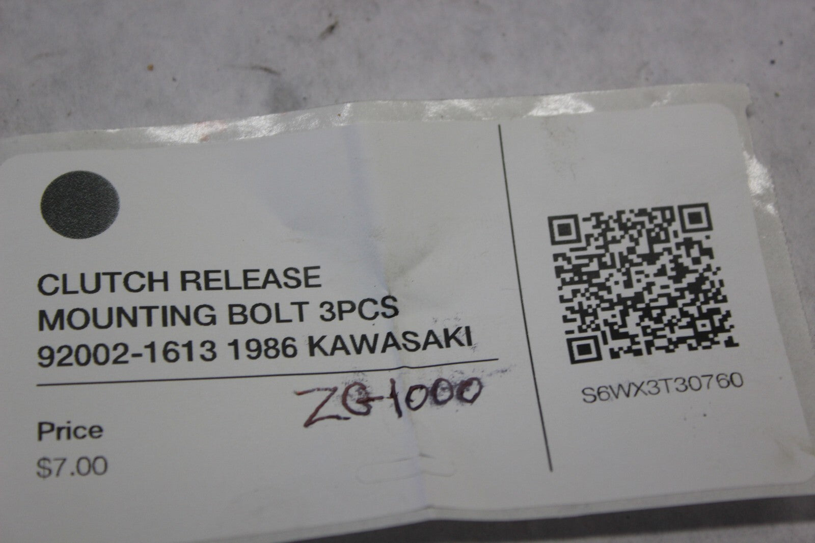 CLUTCH RELEASE MOUNTING BOLT 3PCS 92002-1613 1986 KAWASAKI ZG1000