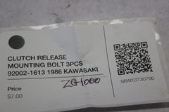 CLUTCH RELEASE MOUNTING BOLT 3PCS 92002-1613 1986 KAWASAKI ZG1000