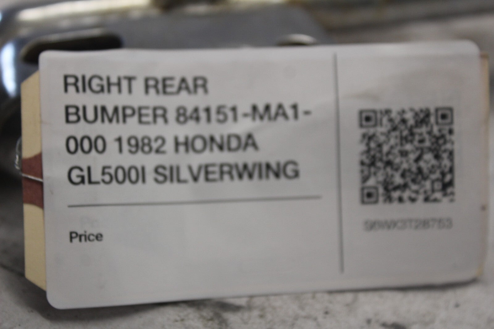 RIGHT REAR BUMPER 84151-MA1-000 1982 HONDA GL500I SILVERWING