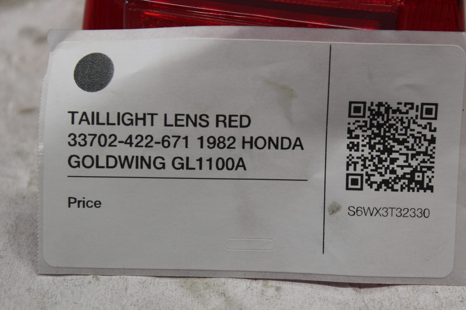 TAILLIGHT LENS RED 33702-422-671 1982 HONDA GOLDWING GL1100A