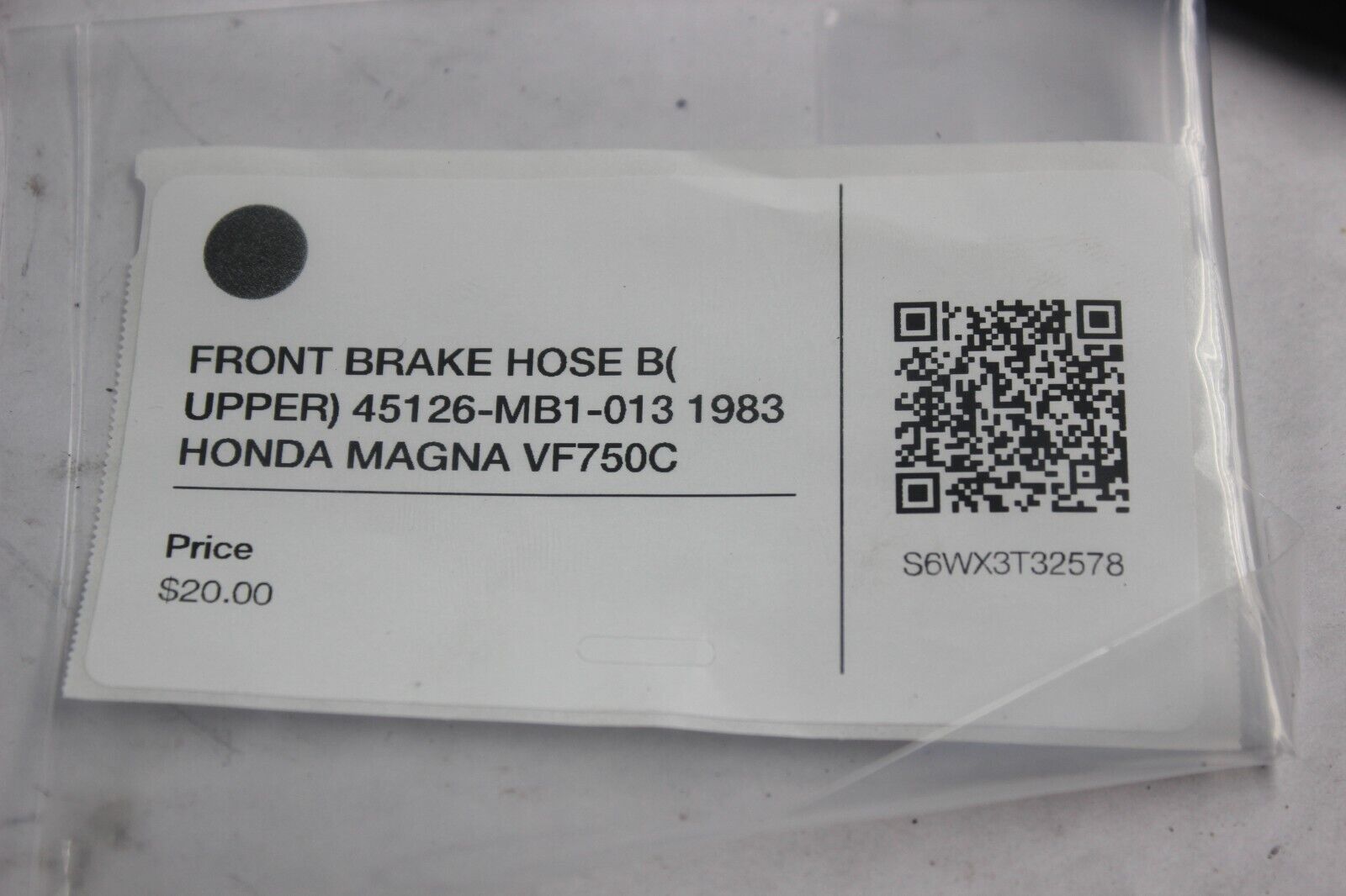 FRONT BRAKE HOSE B (UPPER) 45126-MB1-013 1983 HONDA MAGNA VF750C