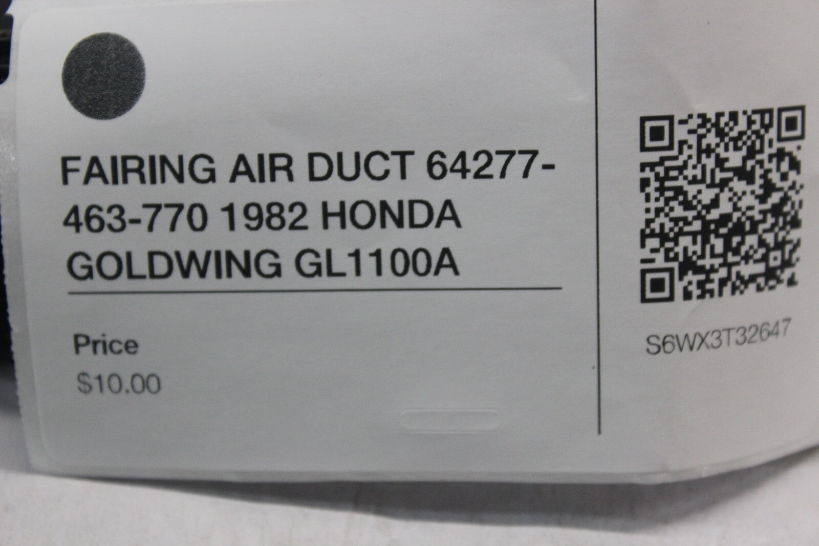 FAIRING AIR DUCT 64277-463-770 1982 HONDA GOLDWING GL1100A
