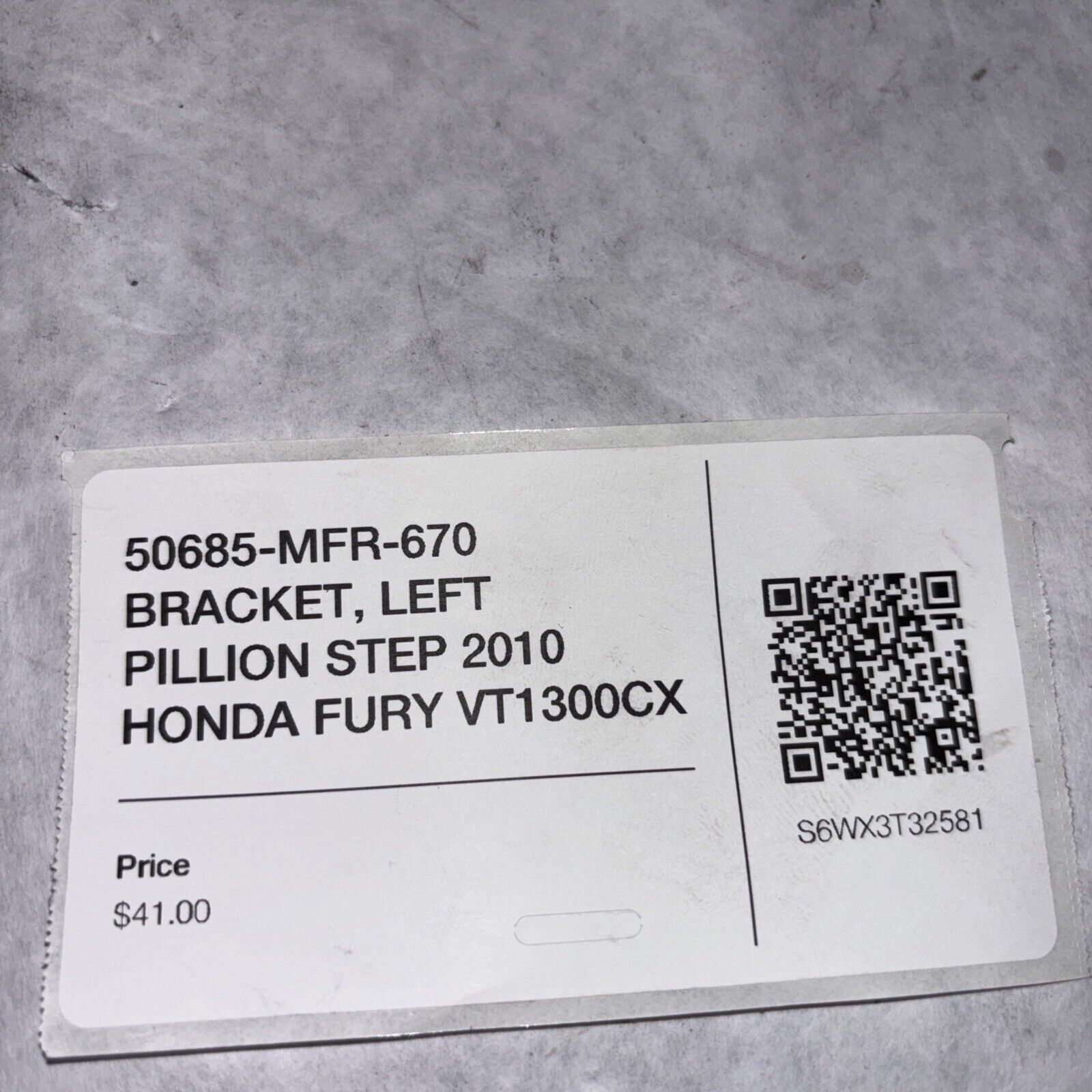 50685-MFR-670 BRACKET, LEFT PILLION STEP 2010 HONDA FURY VT1300CX