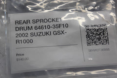 REAR SPROCKET DRUM 64610-35F10 2002 SUZUKI GSX-R1000