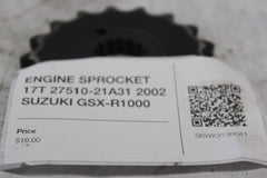ENGINE SPROCKET 17T 27510-21A31 2002 SUZUKI GSX-R1000