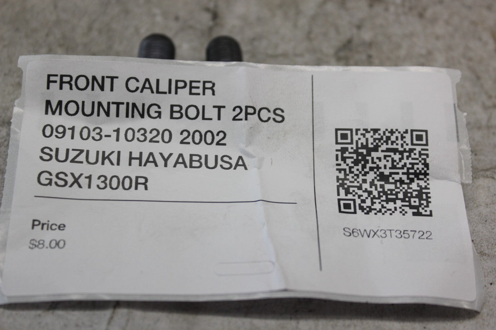 FRONT CALIPER MOUNTING BOLT 2PCS 09103-10320 2002 SUZUKI HAYABUSA GSX1300R