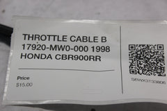 THROTTLE CABLE B 17920-MW0-000 1998 HONDA CBR900RR