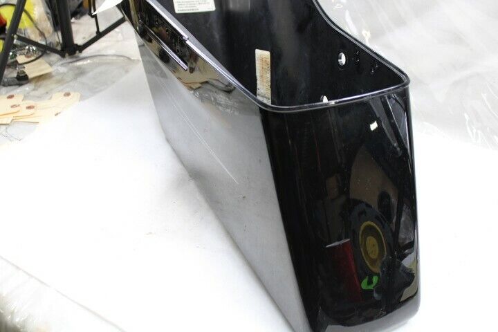 OEM Harley Davidson Saddlebag Bottom LEFT Gloss Black Silver Pinstripe 90200414