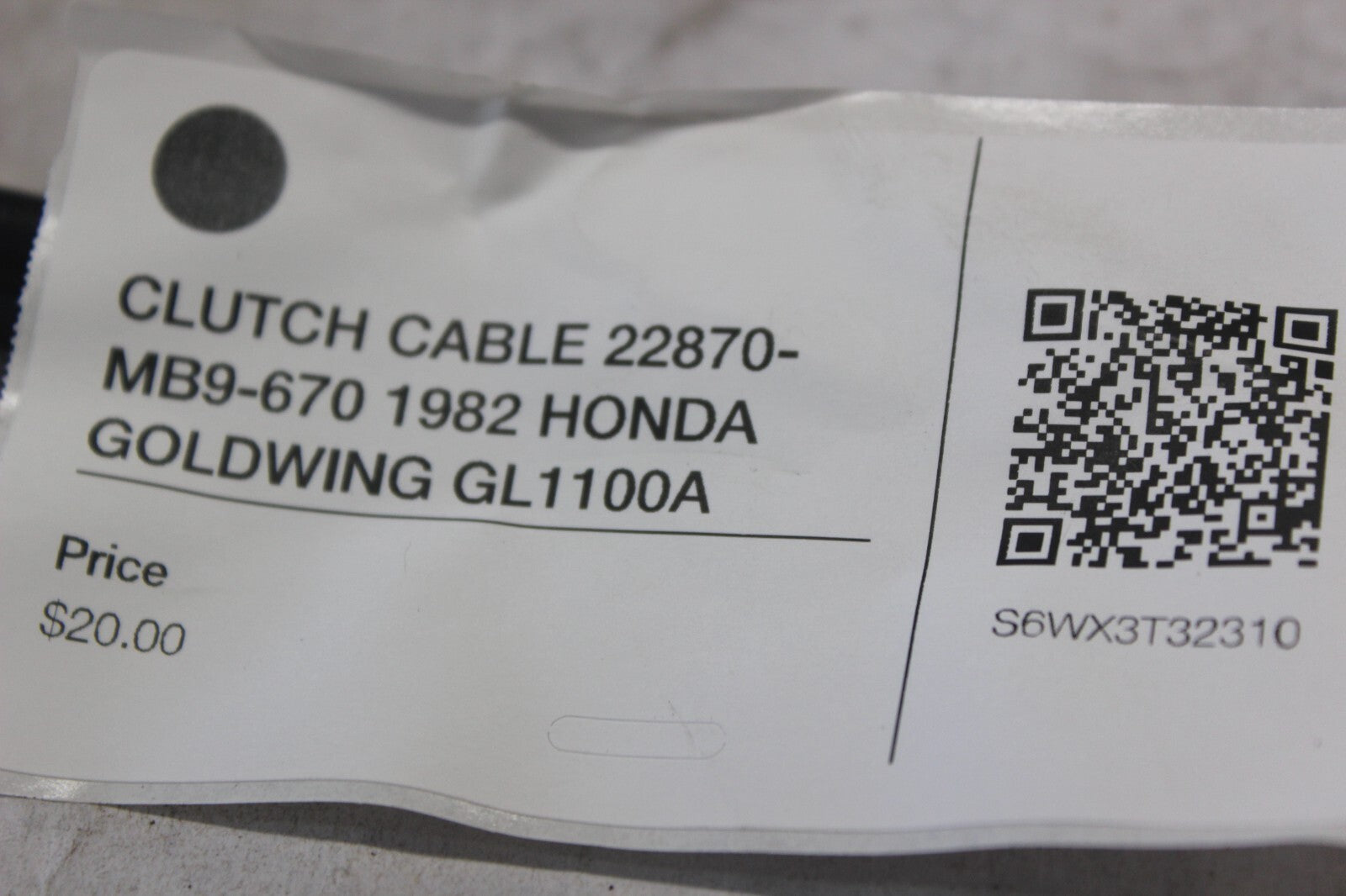 CLUTCH CABLE 22870-MB9-670 1982 HONDA GOLDWING GL1100A