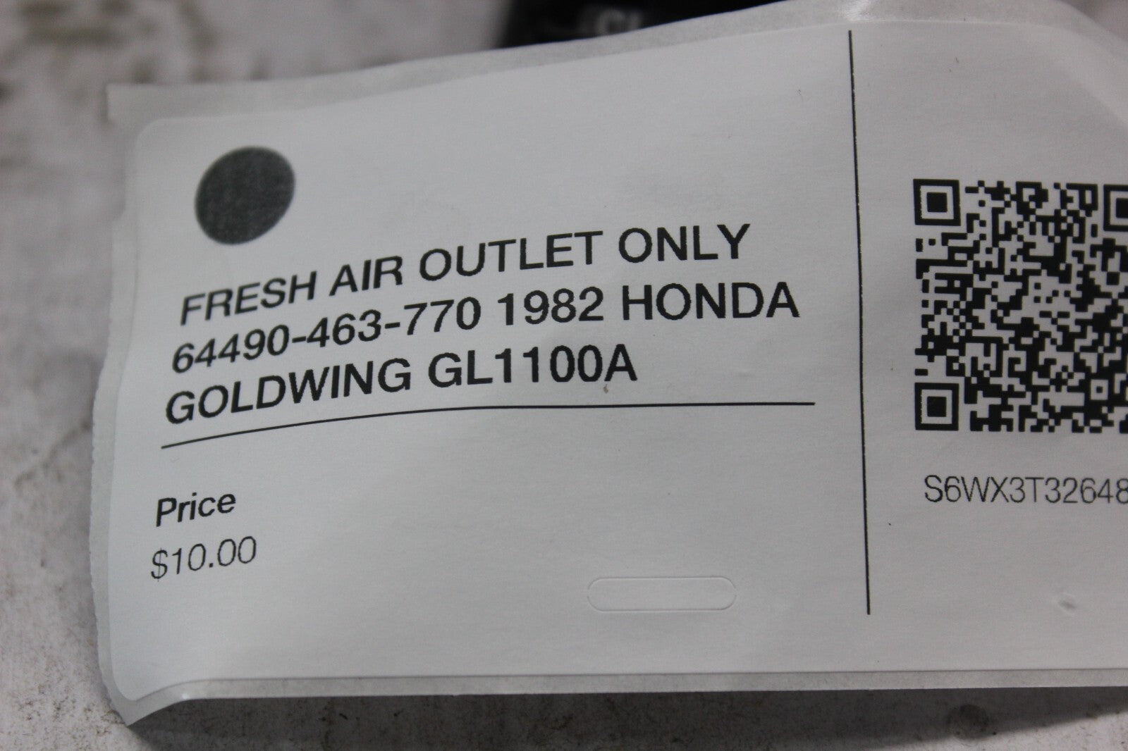 FRESH AIR OUTLET ONLY 64490-463-770 1982 HONDA GOLDWING GL1100A