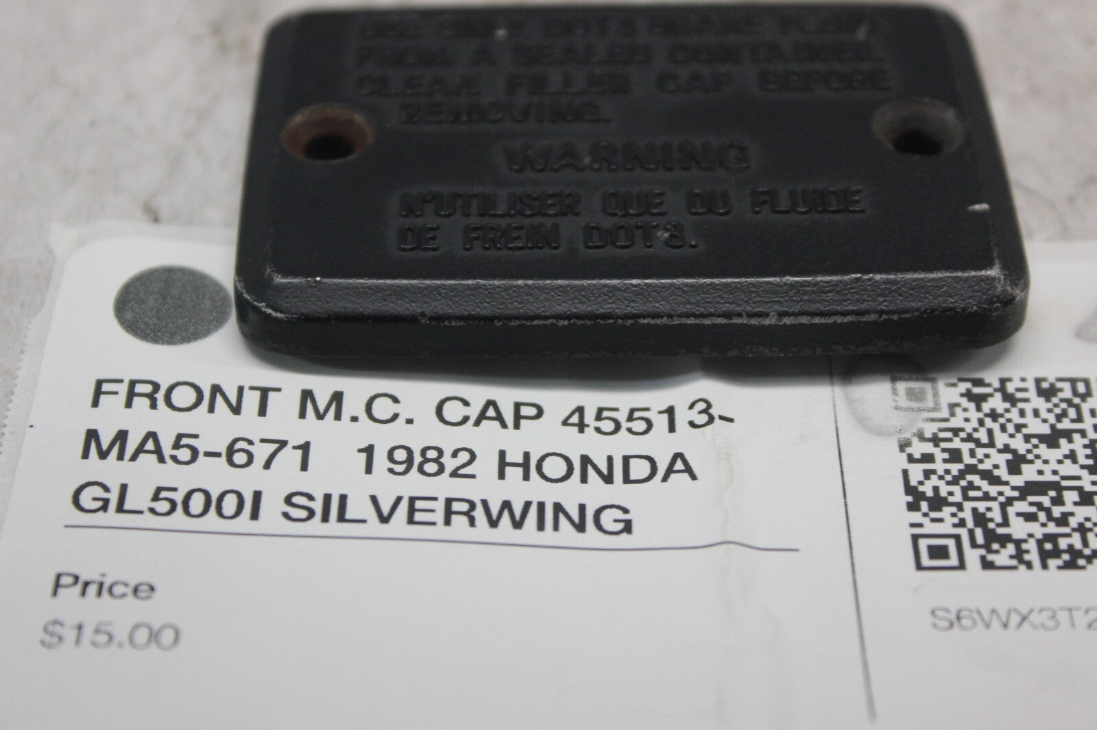 FRONT M.C. CAP 45513-MA5-671  1982 HONDA GL500I SILVERWING