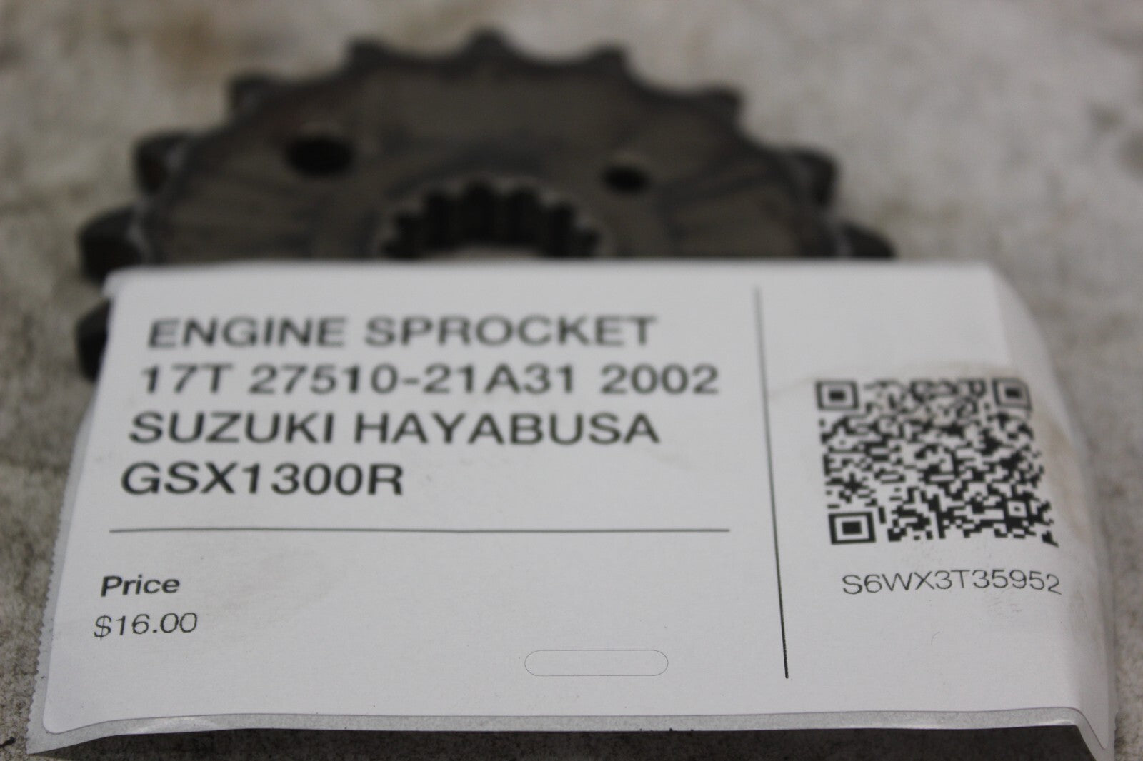 ENGINE SPROCKET 17T 27510-21A31 2002 SUZUKI HAYABUSA GSX1300R